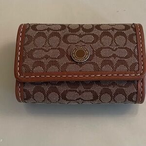Coach Tan and Brown Signature contact case